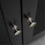 Rangement autoportant noir pour salle de bain - Grande armoire étroite avec portes, tablette réglable et comptoir pour la salle de bain, le salon, le bureau, le réglage des portes d'entrée compactes