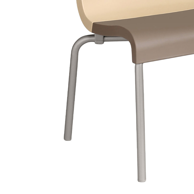 Chaise de salle à manger d'extérieur empilable, Beige