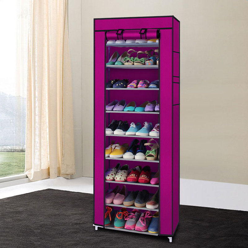 30 Pair Shoe Storage Cabinet, Rose Red