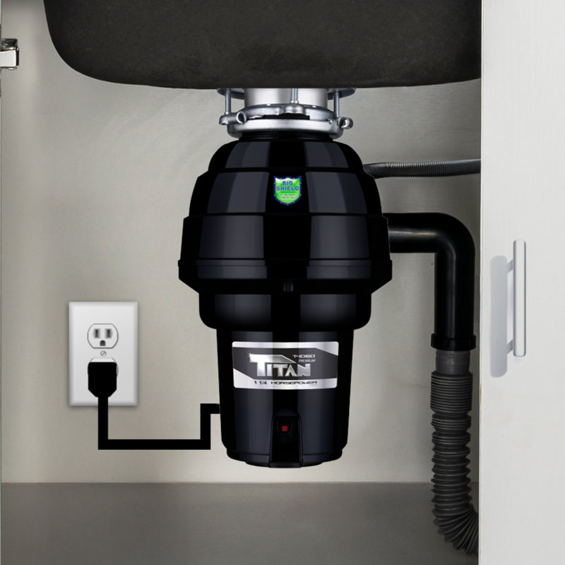 TITAN Premium 1.25 HP High-Speed Garbage Disposal with Cord and Odor Shield, Continuous Feed Food Waste Disposer