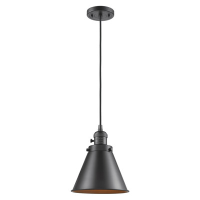 Franklin Restoration - Kylena - 1 Light 8" Cord Hung Mini Pendant - On-Off Turn Switch - Bulb Not Included - Shade