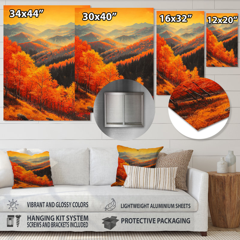 Tarje - reproduction d'art traditionnelle en métal, montagnes, art mural en métal, H 32 po x l 24 po