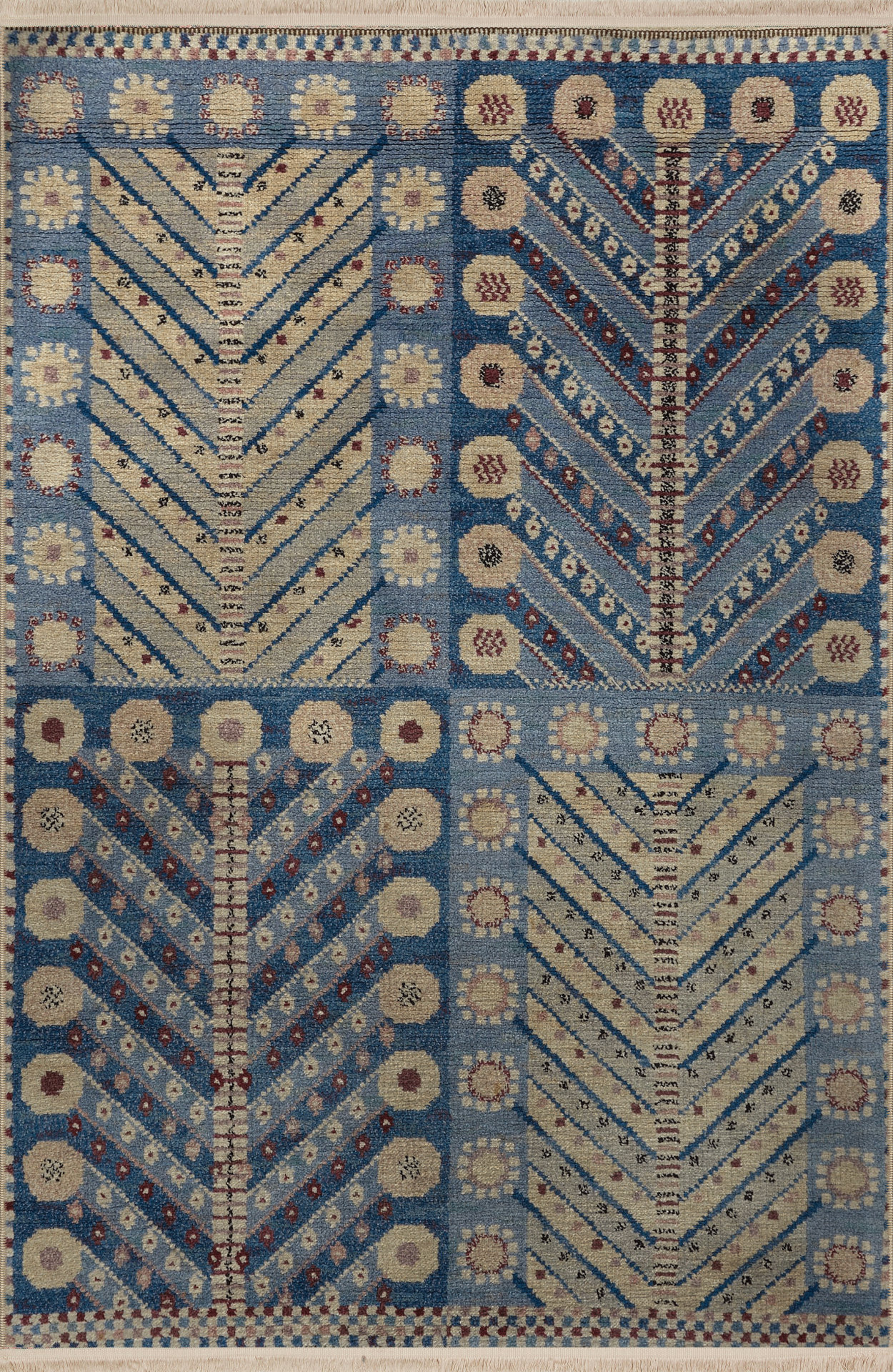 Dakota Fields Blue Themed Motif Geometric Patterned Creative Vintage ...