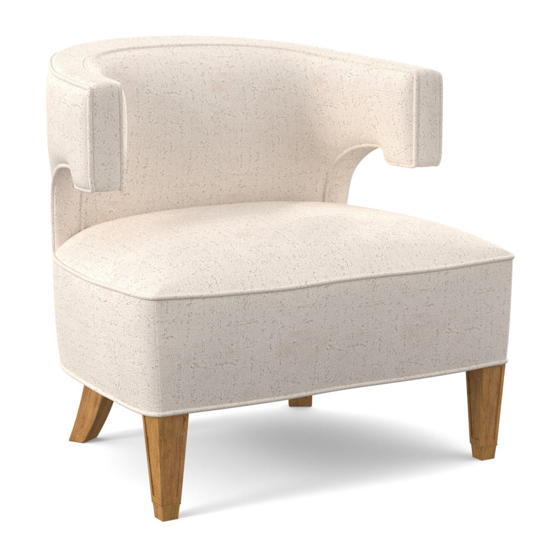 Laurel Upholstered Barrel Chair, Amber, Venice Ivory 100% Polyester