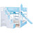 Blue Bunk Bed With 3 Shelves And 2 Drawers - Solid Wood Construction Slide For Above 6 Years Of Age Storage Options. Material. Fun Slide. For Up. 400Lbs Weight Limit. No Box Spring. Mattress Not-1810415446-1810415433