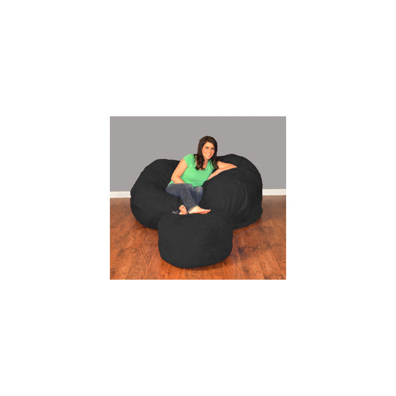 Breton Bean Bag Sofa, Micro Suede - Black