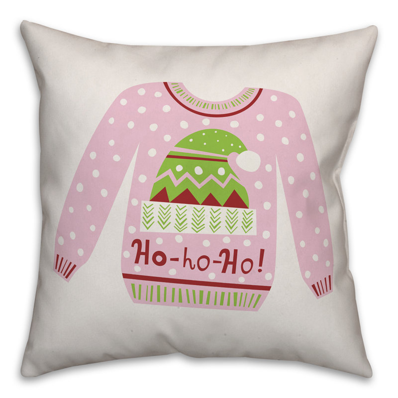  Coussin décoratif chandail de Noël moche, 18 po x 18 po, Housse de coussin seulement - Insert