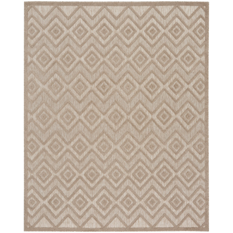 Foundry Select Versatile Diamond Natural Beige Indoor/Outdoor Area Rug