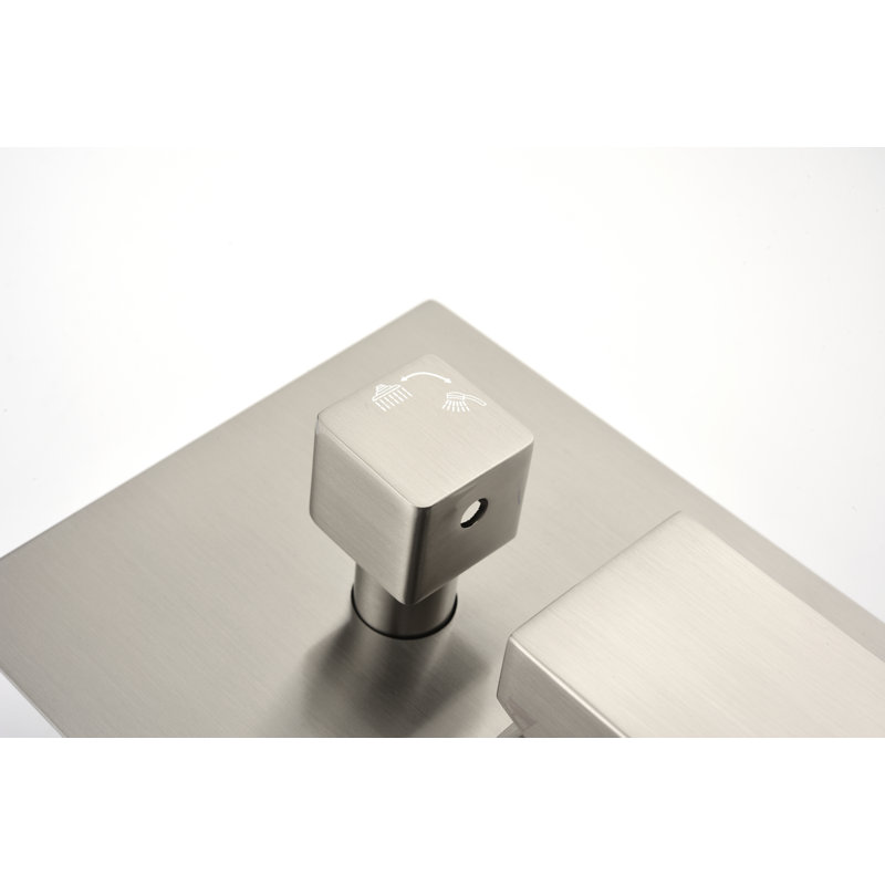 2 Way Outlet Function Solid Brass Shower Diverter Valve Mixer Rough-In Shower Handle Valve Kit Replacement