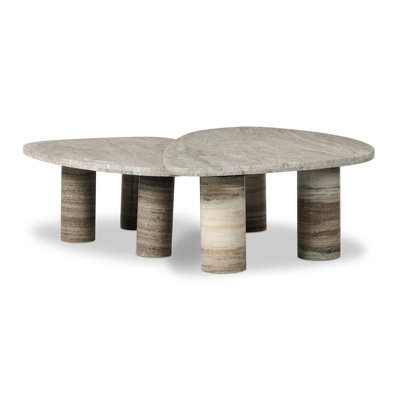 Katla 48" Genuine Marble Coffee Table Set
