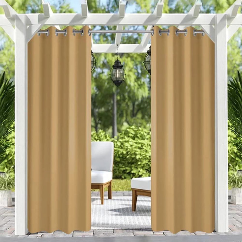 Panneau de rideau simple occultant avec œillets, L 50 po x L 96 po, Beige sable