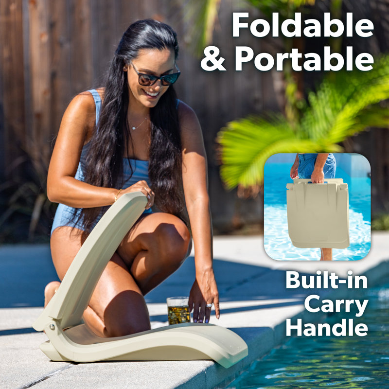 Chaise de bord de piscine portative moderne Coast, Sable