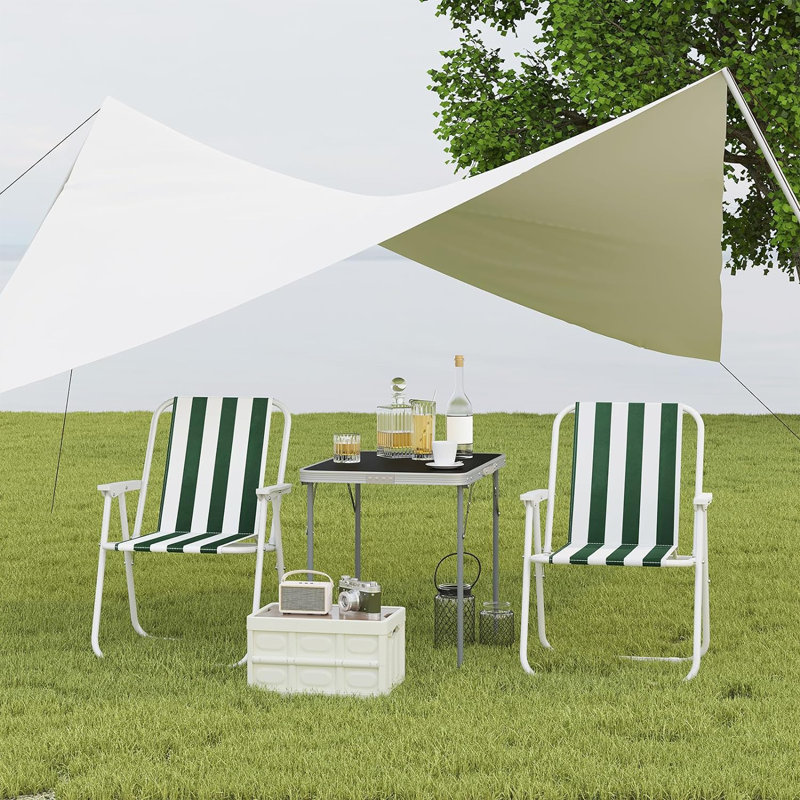 Burnham Folding Camping Chair, Grey/Green