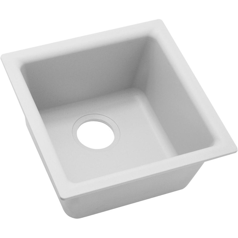 Quartz Classic 15-3/4" x 15-3/4" x 7-11/16" Dual Bar Sink, White