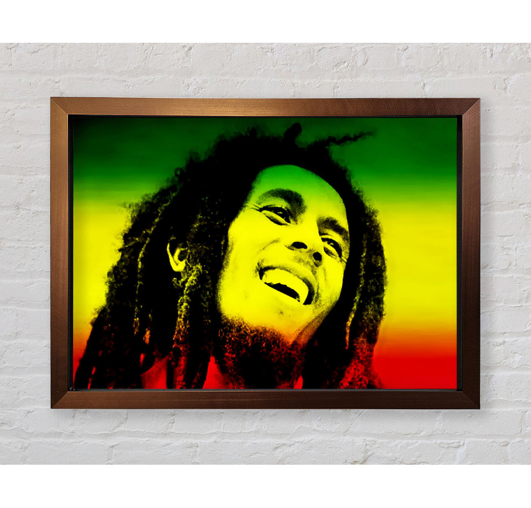 Bob Marley Rasta Colours Gerahmter Druck