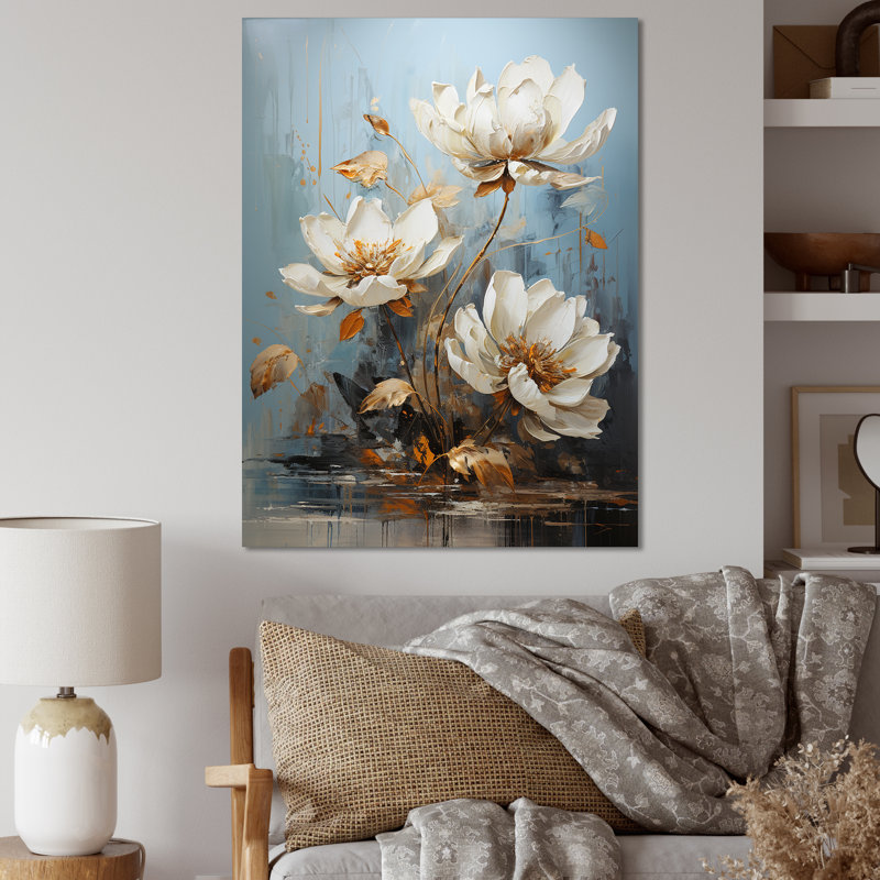 Sérénade lotus au clair de lune I, H 32 po x l 24 po x P 1 po, Toile tendue