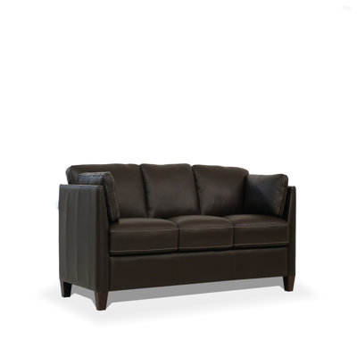 Matias Chocolate Top Grain Leather Sofa (Assembled)