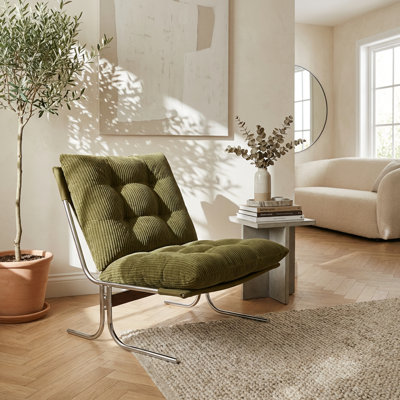 Chaise d'appoint moderne avec structure en métal et coussin rembourré doux pour le salon, le bureau, la chambre à coucher ou la salle à manger