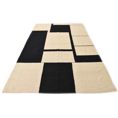Tapis noir et blanc 6x9 Pinkerton