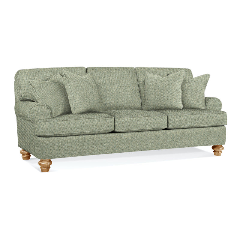 Lowell Sofa, Honey, Green Performance Fabric; 0851-54
