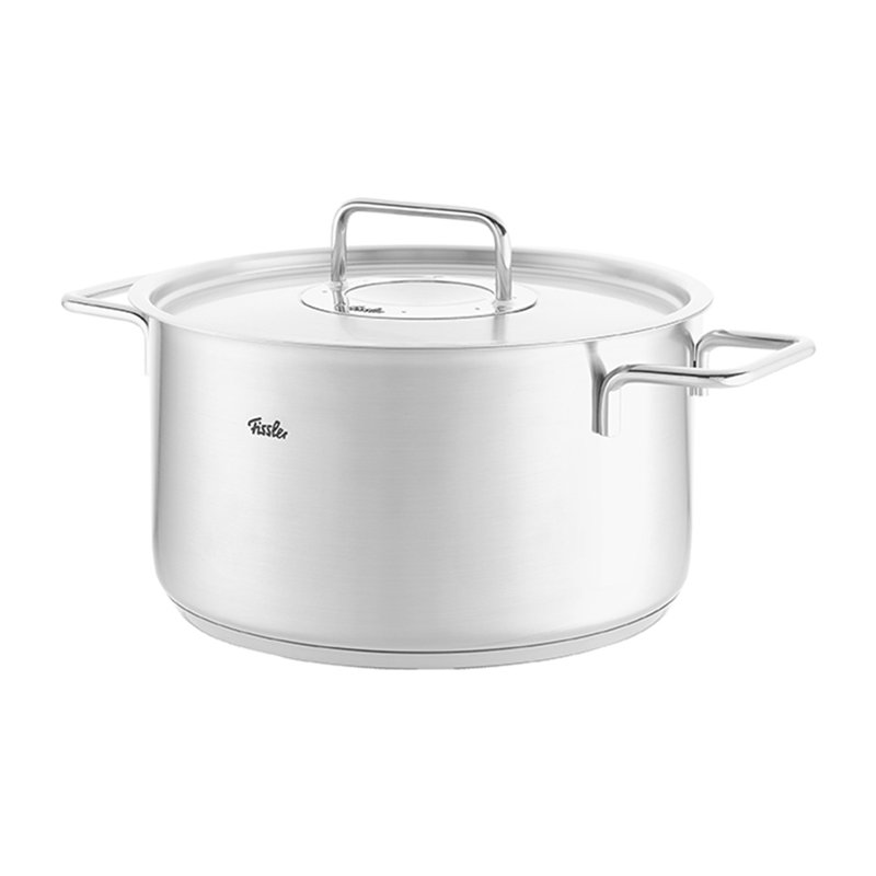 Fissler Pure Collection Stainless Steel Stock Pot with Metal Lid, 6.7