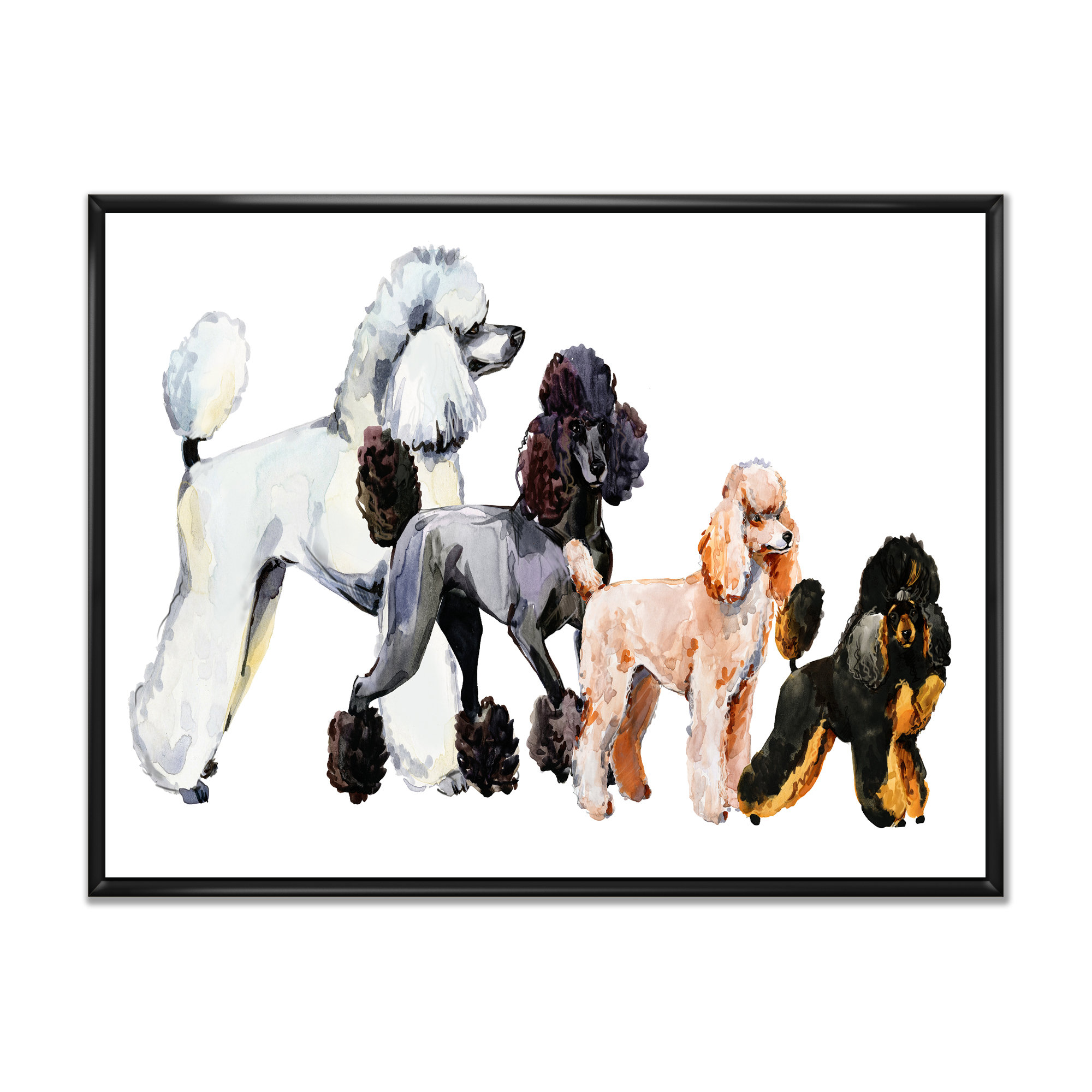 House of Hampton® Poodle Breed Dog Collection - Picture Frame Print on Canvas | Wayfair