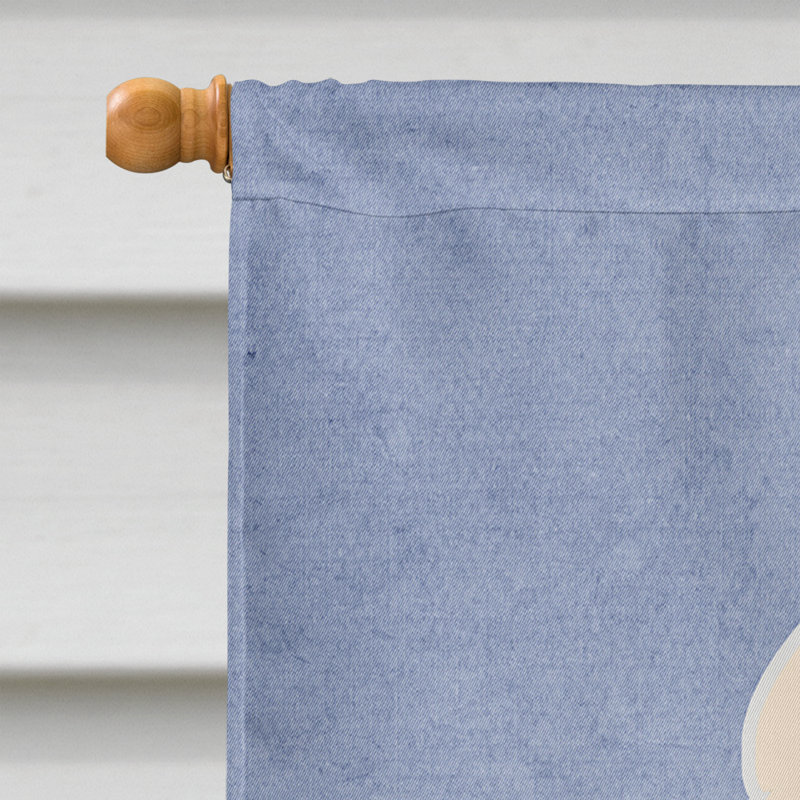 Polyester 2 côtés 40 x 28 po welcome drapeau maison, Samoyède assis