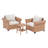 Outdoor 3 Piece Seating Group With Cushions