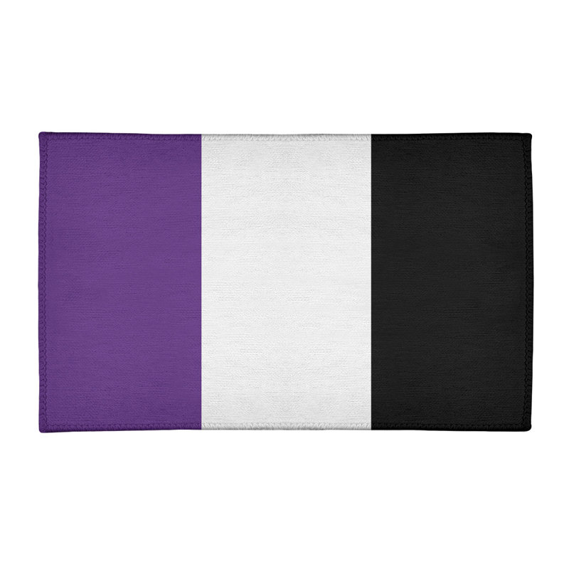 Tapis mauve rayé/noir de zone, Rectangle 2 pi x 3 pi