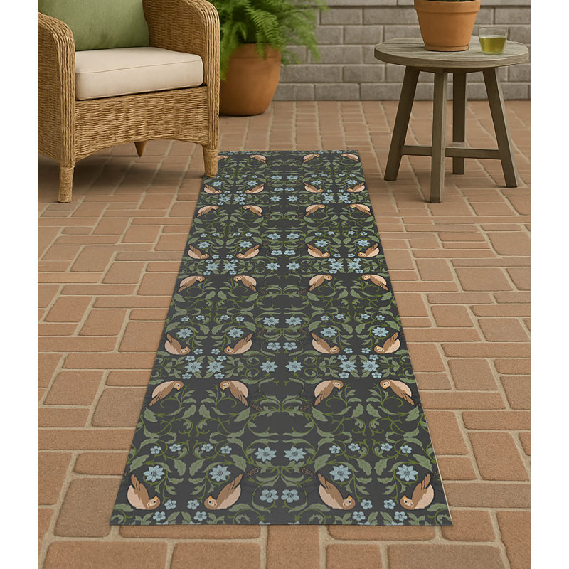 Tweetie Soft Step Outdoor Area Rug, Charcoal, Runner 8' x 2'6