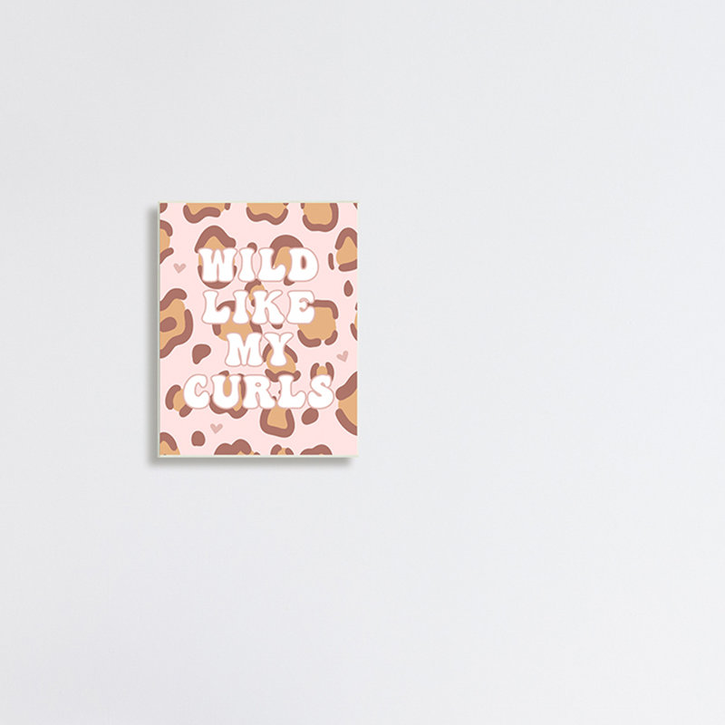 Motif léopard Wild Like My Curls, H 15 po x l 10 po, Plaque murale