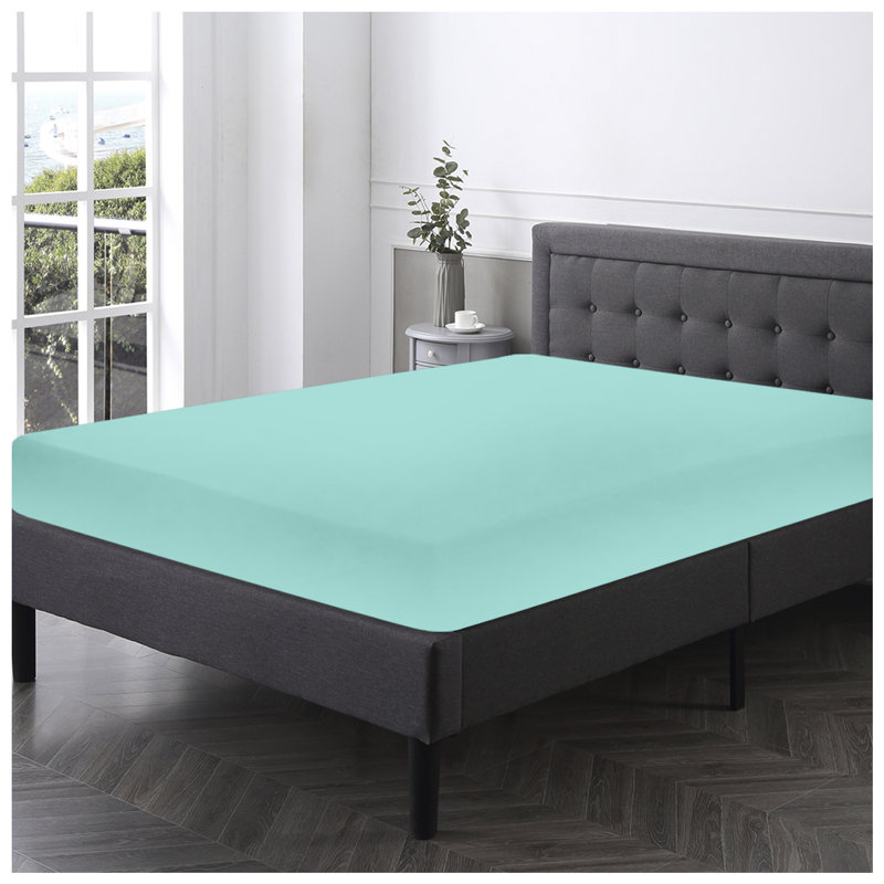 Diamond Fitted Sheet, Aqua, Super King (6')