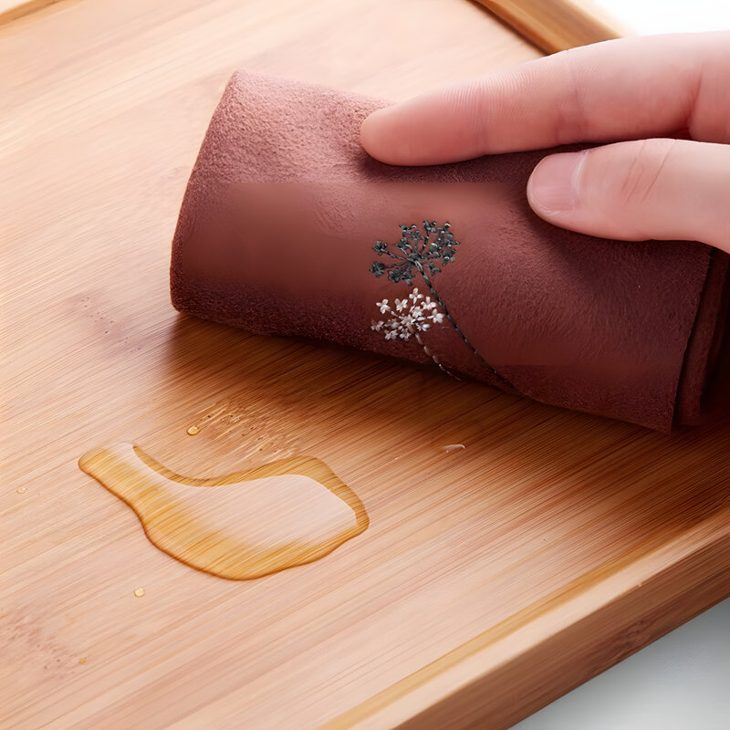 Bamboo Tea Tray With Wooden Tea Set Accessories, Chinese Gongfu Tea Board For Home Use, Storage And Serving Tray