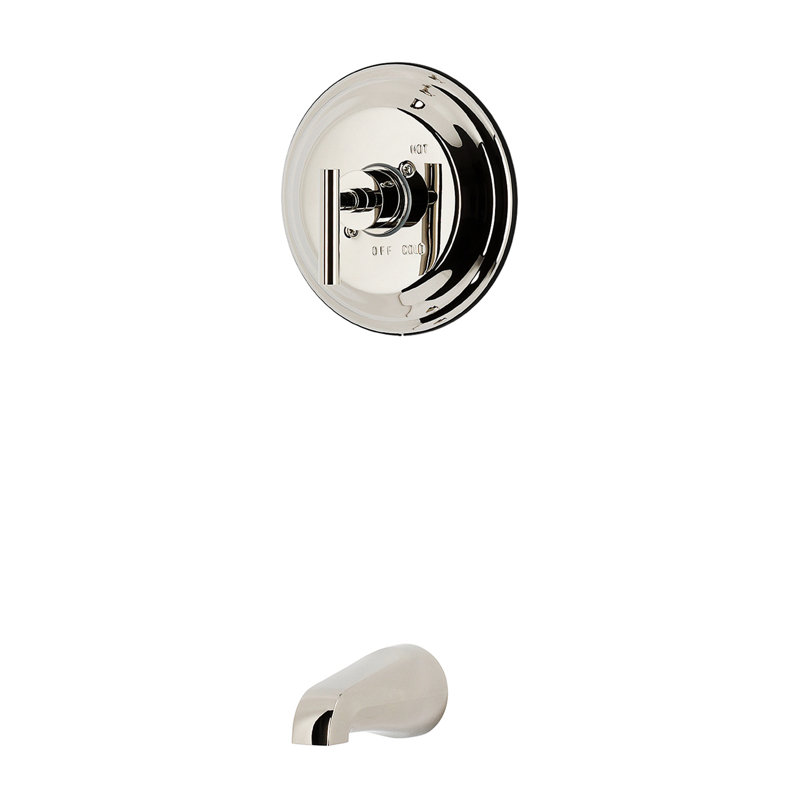 Robinet de baignoire à pression équilibrée Kingston Brass Manhattan à poignée unique, Polished Nickel
