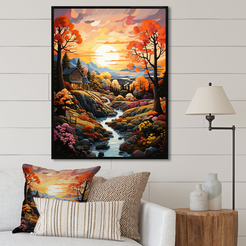 Reproduction sur toile, "Nature Connaissance Simplicity At Sunrise", H 32 po x l 24 po x P 1 po, Cadre flottant doré