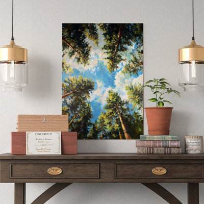 Canvas Wall Art Tall Trees Reaching Skyward Poster Vintage Poster Print Home Decor
