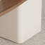 Bureau courbé en bois manufacturé brun noisette + blanc beige avec 1 tiroir-420606034
