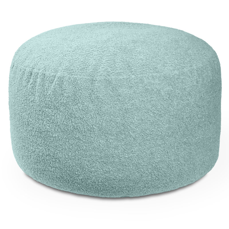 Saxx Shearling Faux-Lamb 4 Ft Large Round Bean Bag, Mineral Sherpa