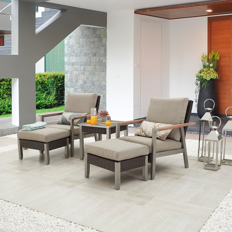 Bertolde 2 - Person Patio Conversation Set with Cushions
