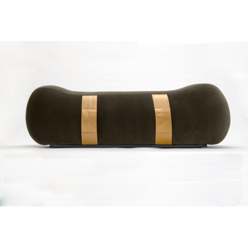 Milo Velvet Upholstered Bench, Earth/Umber