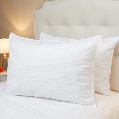 Bounce Pillow Pack (2 or 4), Soft Down Filled Cushions for Back & Side Sleepers, Lightweight & Washable