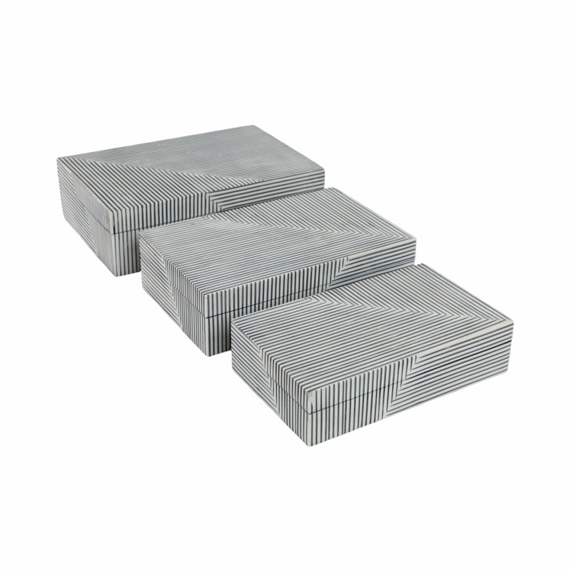 Resin Decorative Box, Black/White