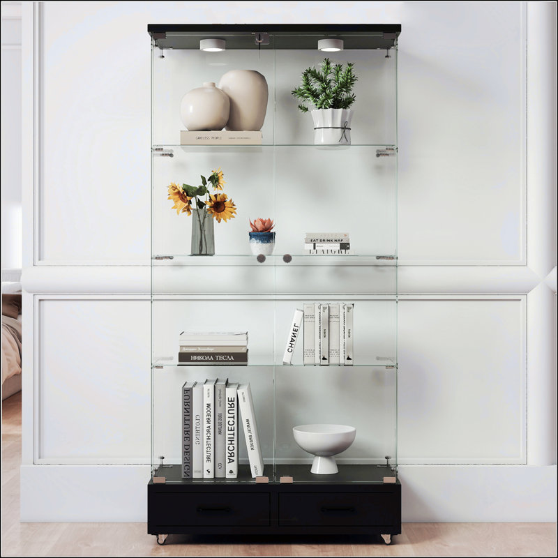 Vitrine moderne en verre, Noir