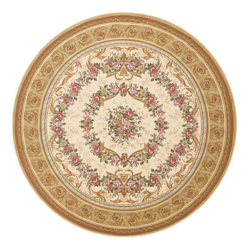 Indoor/Outdoor Traditional Area Rug, Round 7'10"