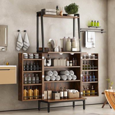 51” Pantry Cabinets With Microwave Shelves, Freestanding Kitchen Pantry Storage Cabinet With Adjustable Shelves, Buffet Cupboards Storage Cabinet For by Latitude Run