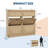 Spacious Rattan Shoe Storage Cabinet - 4 Turn Over Drawers & 2 Small Drawers - Narrow Freestanding Entryway Organizer with Adjustable Shelves & Metal Handles - Wood Color-1952055151