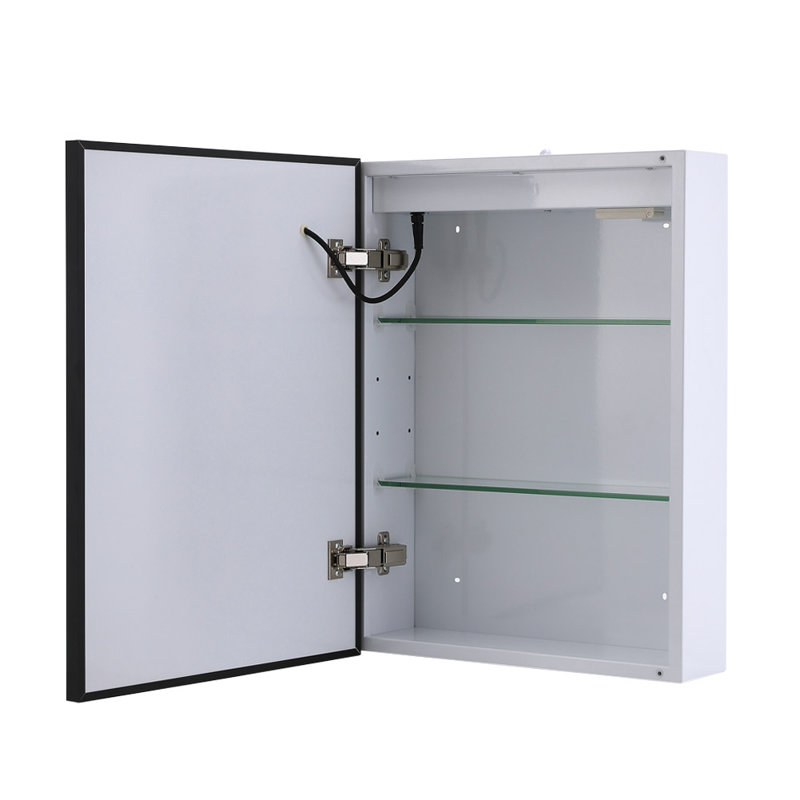 Audreyanna 45mm W 60mm H Surface Framed Medicine Cabinet Mirror 2 Adjustable