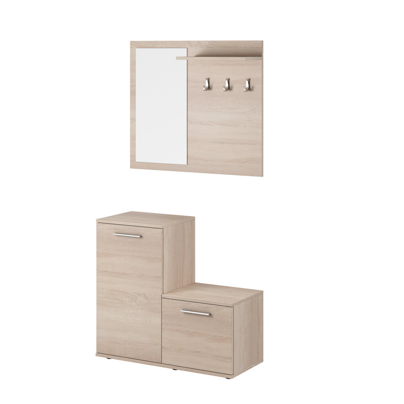 Jillesa Hall Tree 80cm Wide with Shoe Storage, Sonoma