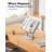 Bamboo 360 Rotating Book Stand For Reading, Adjustable Textbook Holder For Reading, Foldable Desktop Cookbook Stand With Protective Page Clips, Fits All Books - Silver
