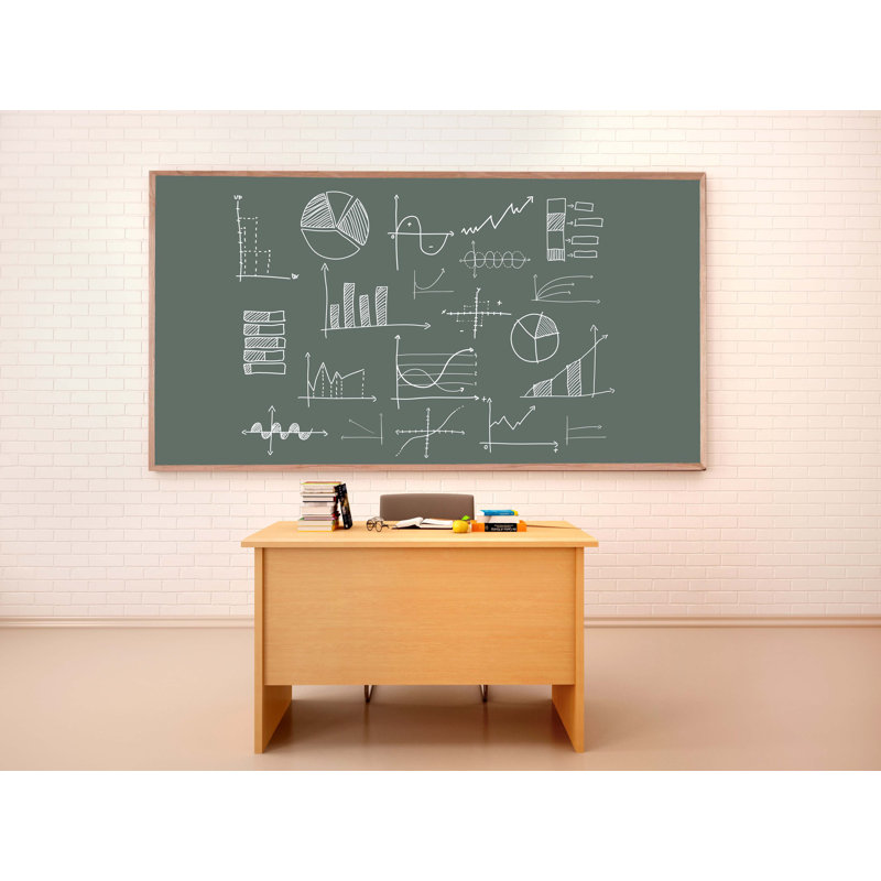 AARCO Yes Wood Chalkboard, 4' H x 8' L